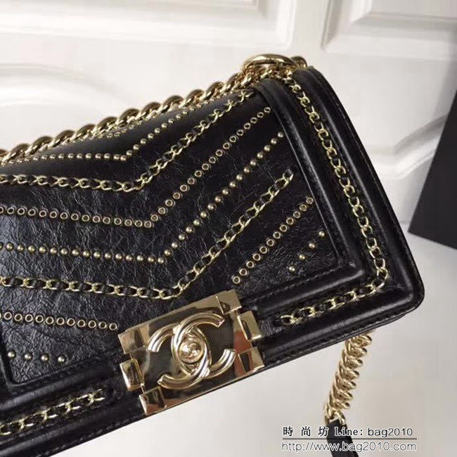 香奈兒CHANELCHANE2018FW款皺紋小牛皮單肩斜挎鏈條包 DSC2025